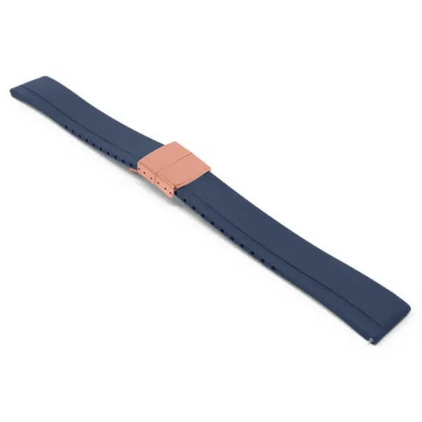 fk27.5.rg Navy Blue Main DASSARI Gridline Cut To Size Daytona Style FKM Rubber Watch Band Strap 20mm 22mm