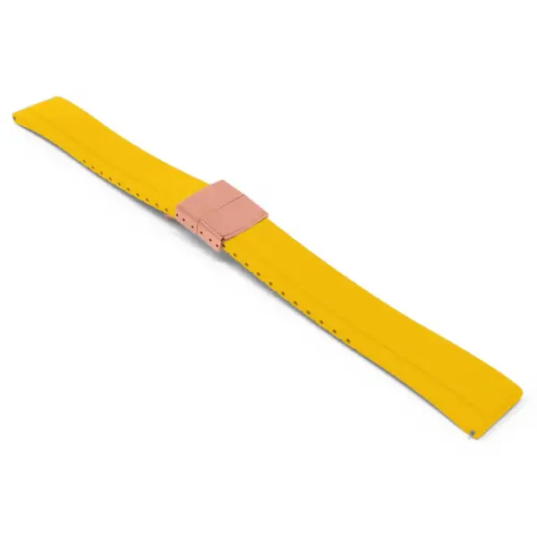 fk27.10.rg Yellow Main DASSARI Gridline Cut To Size Daytona Style FKM Rubber Watch Band Strap 20mm 22mm