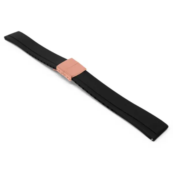 fk27.1.rg Black Main DASSARI Gridline Cut To Size Daytona Style FKM Rubber Watch Band Strap 20mm 22mm