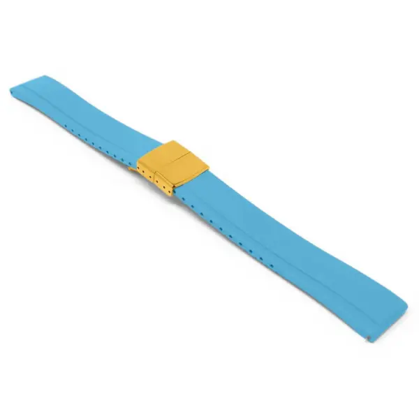 fk27.5a.yg Sky Blue Main DASSARI Gridline Cut To Size Daytona Style FKM Rubber Watch Band Strap 20mm 22mm