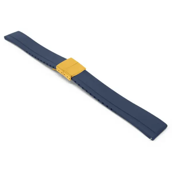fk27.5.yg Navy Blue Main DASSARI Gridline Cut To Size Daytona Style FKM Rubber Watch Band Strap 20mm 22mm