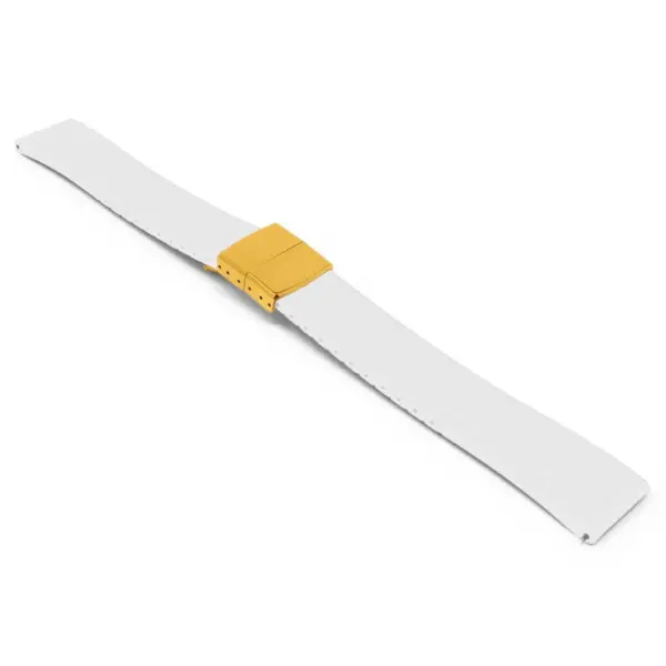 fk27.22.yg White Main DASSARI Gridline Cut To Size Daytona Style FKM Rubber Watch Band Strap 20mm 22mm
