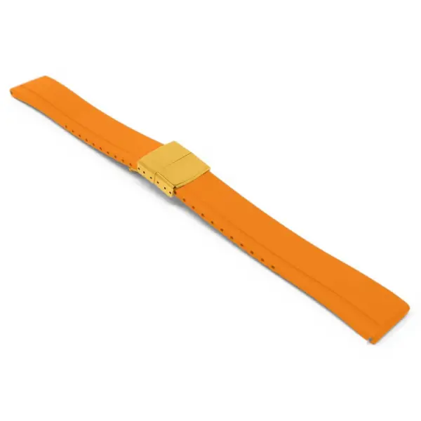 fk27.12.yg Orange Main DASSARI Gridline Cut To Size Daytona Style FKM Rubber Watch Band Strap 20mm 22mm