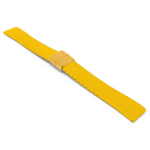 fk27.10.yg Yellow Main DASSARI Gridline Cut To Size Daytona Style FKM Rubber Watch Band Strap 20mm 22mm