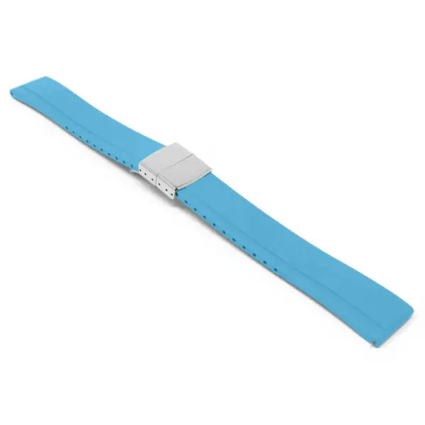 fk27.5a.ps Sky Blue Main DASSARI Gridline Cut To Size Daytona Style FKM Rubber Watch Band Strap 20mm 22mm