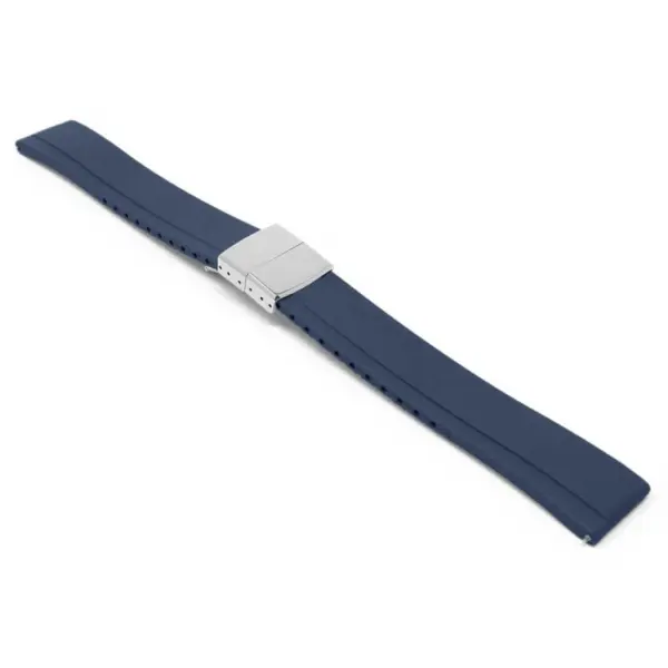 fk27.5.ps Navy Blue Main DASSARI Gridline Cut To Size Daytona Style FKM Rubber Watch Band Strap 20mm 22mm