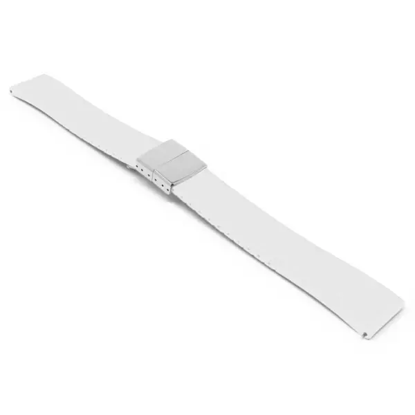fk27.22.ps White Main DASSARI Gridline Cut To Size Daytona Style FKM Rubber Watch Band Strap 20mm 22mm