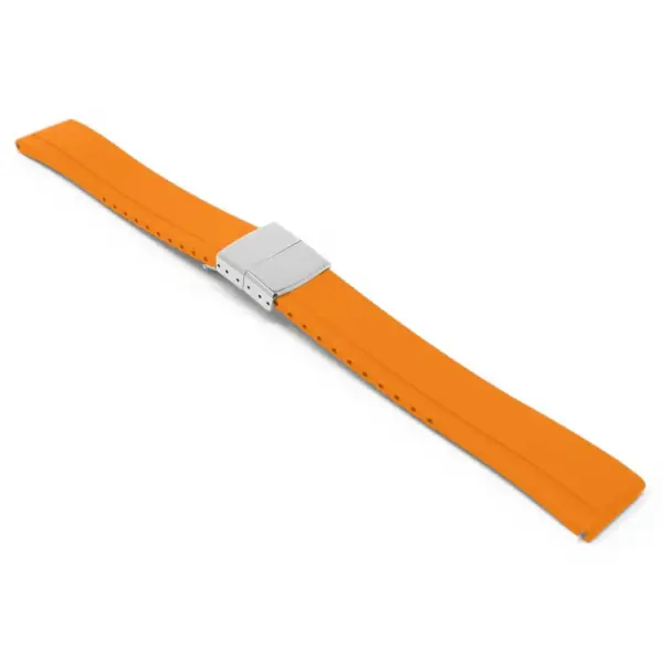 fk27.12.ps Orange Main DASSARI Gridline Cut To Size Daytona Style FKM Rubber Watch Band Strap 20mm 22mm