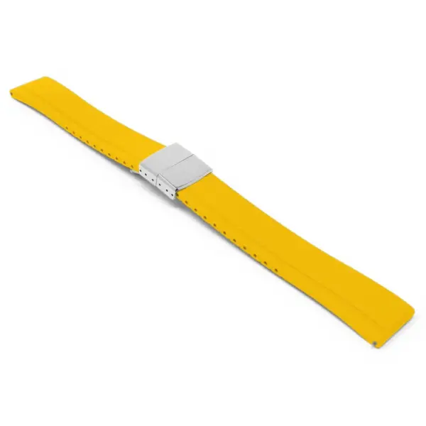 fk27.10.ps Yellow Main DASSARI Gridline Cut To Size Daytona Style FKM Rubber Watch Band Strap 20mm 22mm