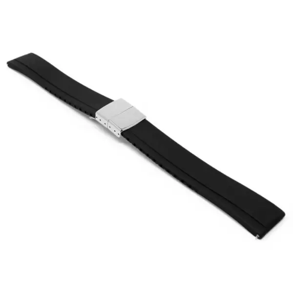 fk27.1.ps Black Main DASSARI Gridline Cut To Size Daytona Style FKM Rubber Watch Band Strap 20mm 22mm