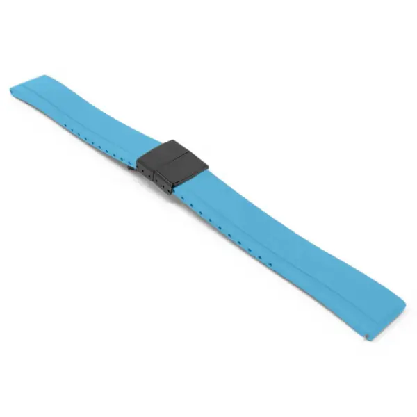 fk27.5a.mb Sky Blue Main DASSARI Gridline Cut To Size Daytona Style FKM Rubber Watch Band Strap 20mm 22mm
