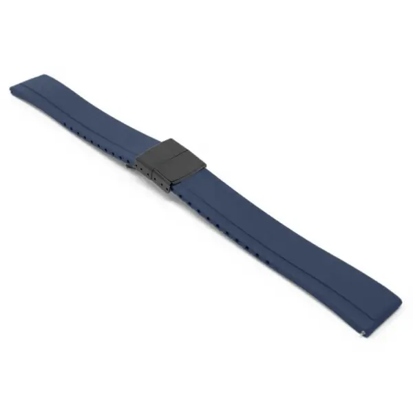 fk27.5.mb Navy Blue Main DASSARI Gridline Cut To Size Daytona Style FKM Rubber Watch Band Strap 20mm 22mm