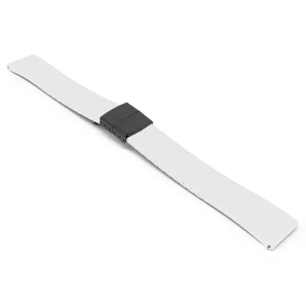 fk27.22.mb White Main DASSARI Gridline Cut To Size Daytona Style FKM Rubber Watch Band Strap 20mm 22mm