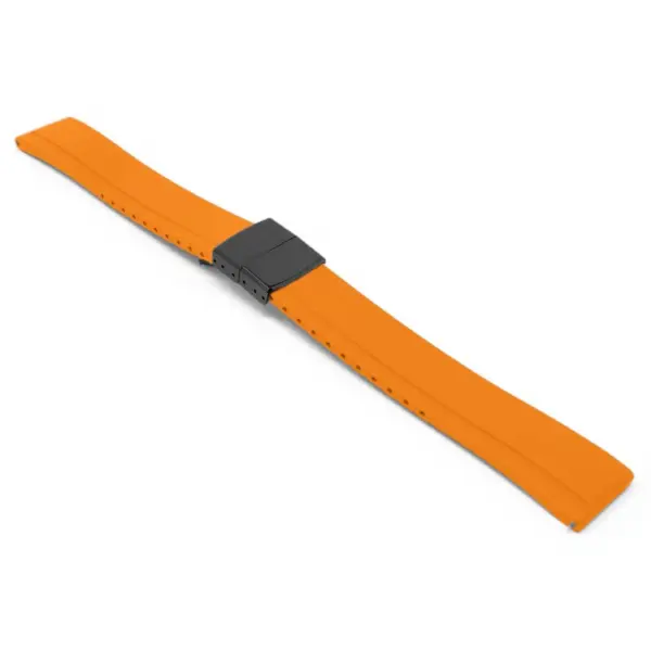 fk27.12.mb Orange Main DASSARI Gridline Cut To Size Daytona Style FKM Rubber Watch Band Strap 20mm 22mm
