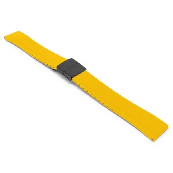 fk27.10.mb Yellow Main DASSARI Gridline Cut To Size Daytona Style FKM Rubber Watch Band Strap 20mm 22mm