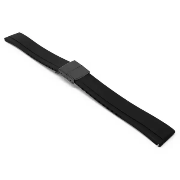 fk27.1.mb Black Main DASSARI Gridline Cut To Size Daytona Style FKM Rubber Watch Band Strap 20mm 22mm