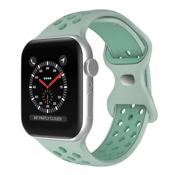 a.r24.11.11 Front Mint StrapsCo Rubber ColorBlock Active Watch Band Strap For Apple Watch