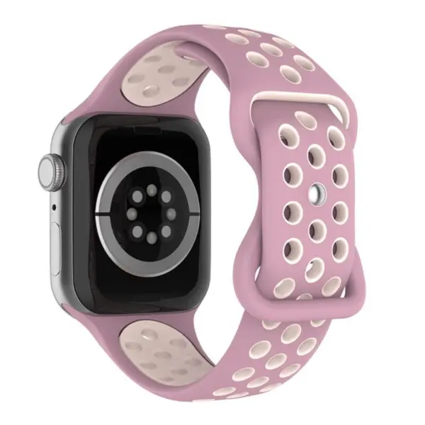 a.r24.18.13 Back Mauve & Pink StrapsCo Rubber ColorBlock Active Watch Band Strap For Apple Watch