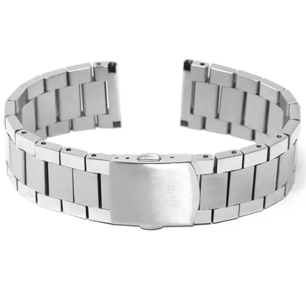 m.fl1.ps.bs Main2 Polished & Brushed Silver StrapsCo Stainless Steel Flat Link Bracelet 18mm 19mm 20mm 21mm 22mm