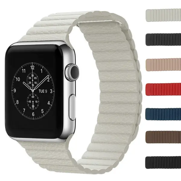 a.l1.22 Apple Watch Leather Band in Ivory