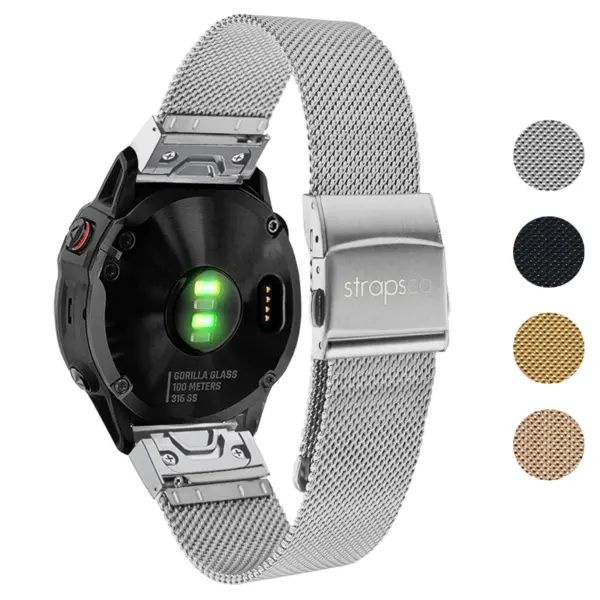 m111 Gallery StrapsCo Pro Mesh Stainless Steel Watch Band Strap for Garmin Watches