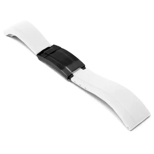 r.rx8.22.mb up White Black Clasp StrapsCo Gridlock Rubber Watch Band Strap for Rolex 20mm
