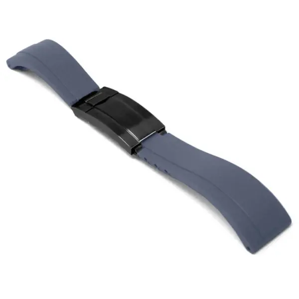 r.rx8.7.mb Main Grey Black Clasp StrapsCo Gridlock Rubber Watch Band Strap for Rolex 20mm