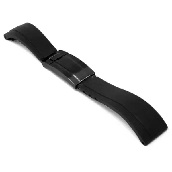 r.rx8.1.mb Main Black Black Clasp StrapsCo Gridlock Rubber Watch Band Strap for Rolex 20mm