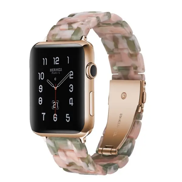 A.w4.11.13 Main Green & Pink StrapsCo Marble Band Strap For Apple Watch 38mm 40mm 42mm 44mm