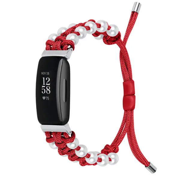 Fb.ny34.6 Main Red StrapsCo Adjustable Bead Strap For Fitbit Inspire 2