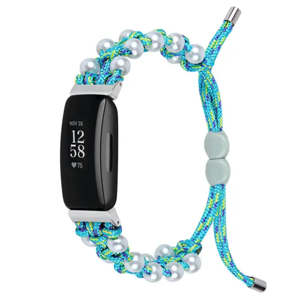 Fb.ny34.5 Main Blue StrapsCo Adjustable Bead Strap For Fitbit Inspire 2