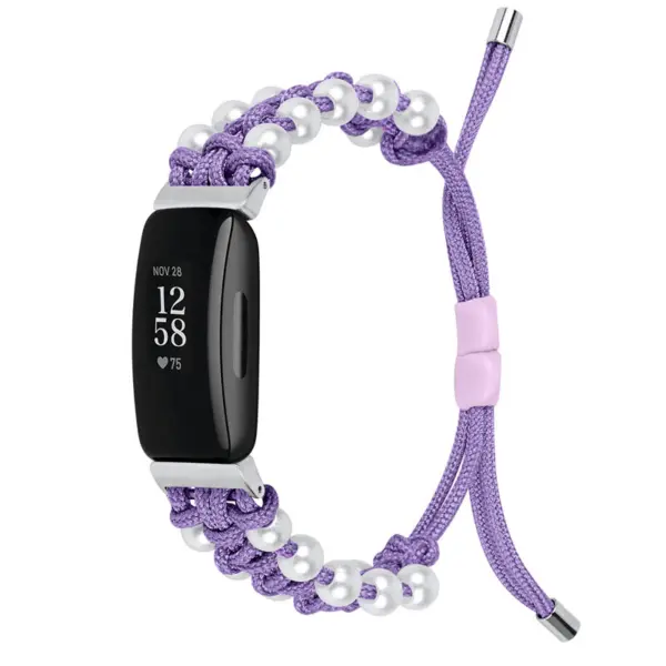 Fb.ny34.18 Main Purple StrapsCo Adjustable Bead Strap For Fitbit Inspire 2