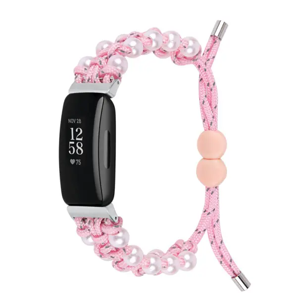 Fb.ny34.13 Main Pink StrapsCo Adjustable Bead Strap For Fitbit Inspire 2
