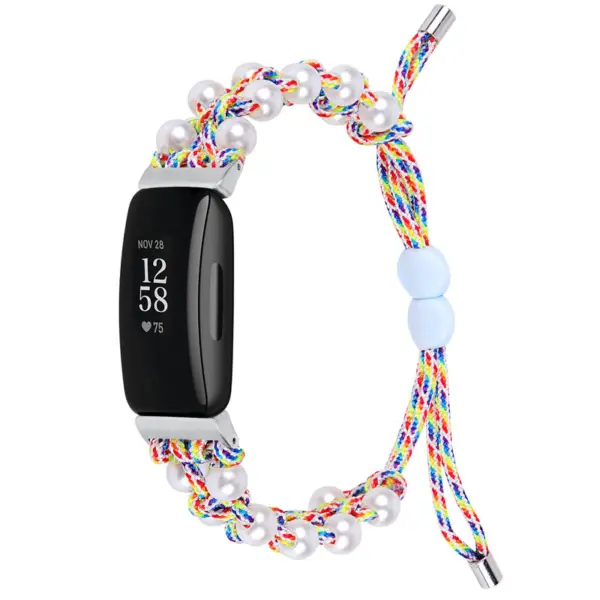 Fb.ny34.123 Main Rainbow StrapsCo Adjustable Bead Strap For Fitbit Inspire 2