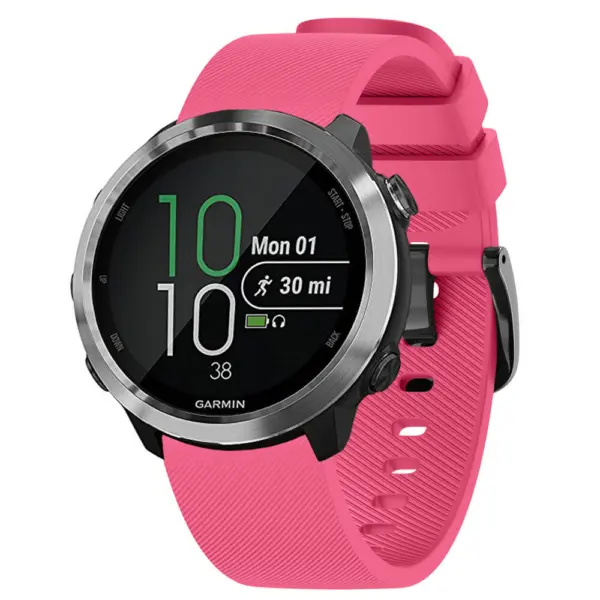 G.r51.13 Main Pink StrapsCo Silicone Rubber Watch Band Strap For Garmin Vivomove, Vivoactive & Forerunner
