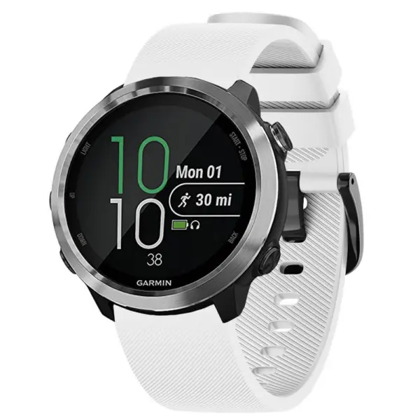 G.r51.22 Main White StrapsCo Silicone Rubber Watch Band Strap For Garmin Vivomove, Vivoactive & Forerunner