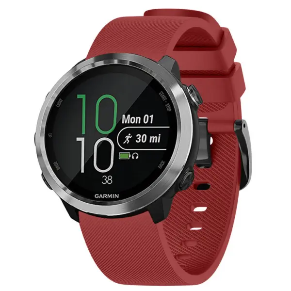 G.r51.6 Main Red StrapsCo Silicone Rubber Watch Band Strap For Garmin Vivomove, Vivoactive & Forerunner