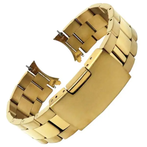 m.sk11.yg Round Yellow Gold StrapsCo Oyster Bracelet Watch Band Strap with Hollow Links For Seiko SNXS 19mm