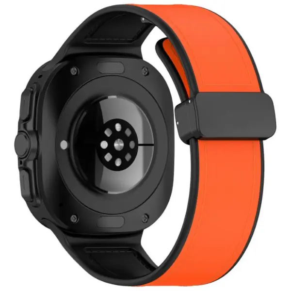 s.l5.12 Back Orange StrapsCo Hybrid leather Watch Band Strap for Samsung Galaxy Watch Ultra