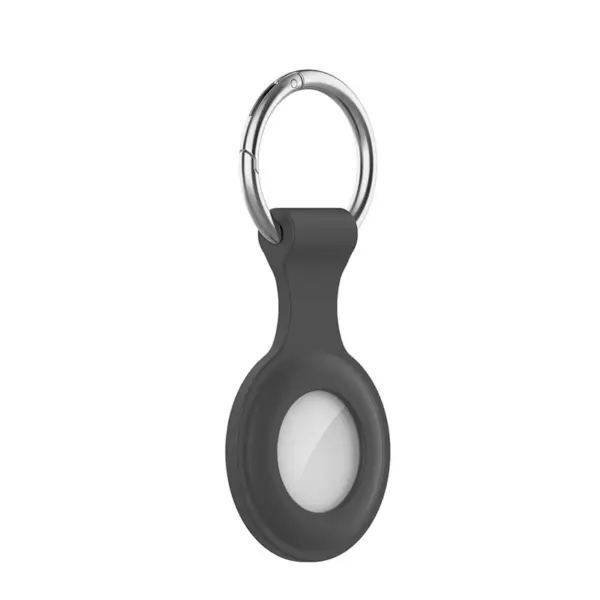 A.at12.7a Angle Cool Grey StrapsCo Rubber Keychain Apple AirTag Holder Protective Case`
