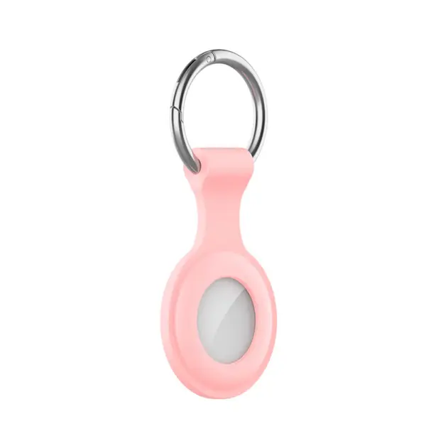 A.at12.13 Main Baby Pink StrapsCo Rubber Keychain Apple AirTag Holder Protective Case