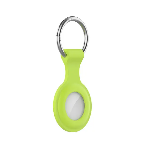 A.at12.11b Main Lime Green StrapsCo Rubber Keychain Apple AirTag Holder Protective Case