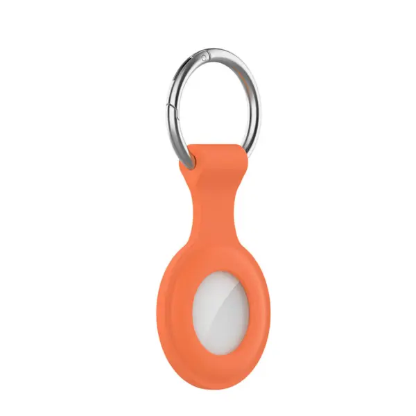 A.at12.12 Main Orange StrapsCo Rubber Keychain Apple AirTag Holder Protective Case