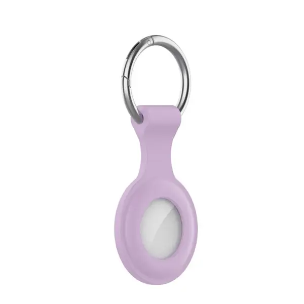 A.at12.18 Main Lavender StrapsCo Rubber Keychain Apple AirTag Holder Protective Case