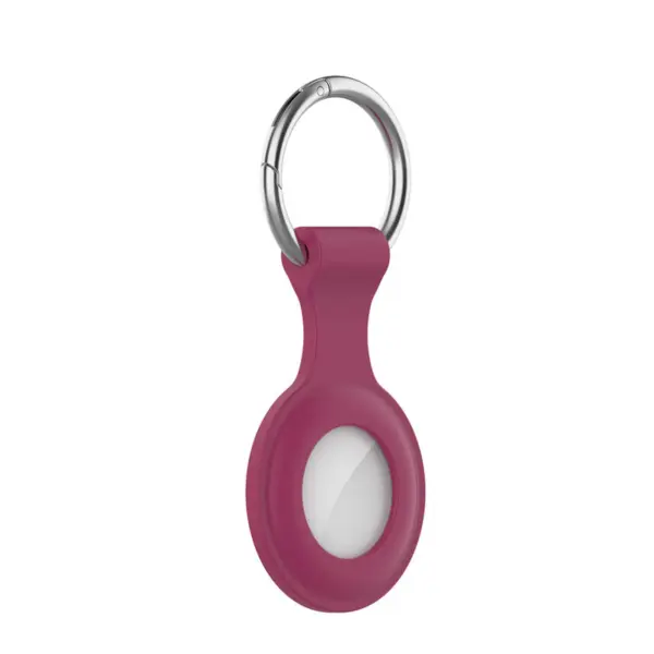 A.at12.6a Main Wine Red StrapsCo Rubber Keychain Apple AirTag Holder Protective Case