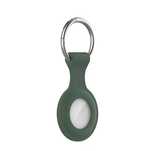A.at12.11a Main Forest Green StrapsCo Rubber Keychain Apple AirTag Holder Protective Case