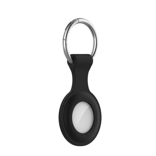 A.at12.1 Main Black StrapsCo Rubber Keychain Apple AirTag Holder Protective Case