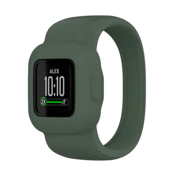 g.r60.11b Main Dark Green StrapsCo Rubber Band for Garmin Vivofit Jr. 3 Silicone Watch Strap