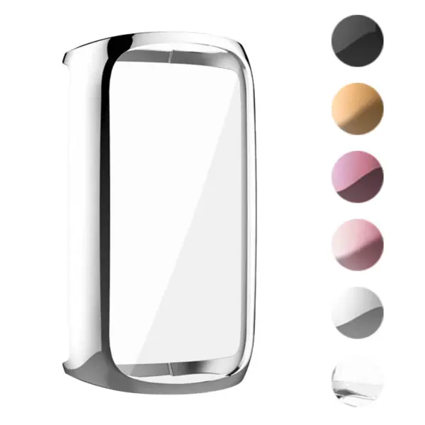 fb.pc17.ss Gallery Silver StrapsCo TPU Smart Watch Protective Case Fitbit Luxe Protector