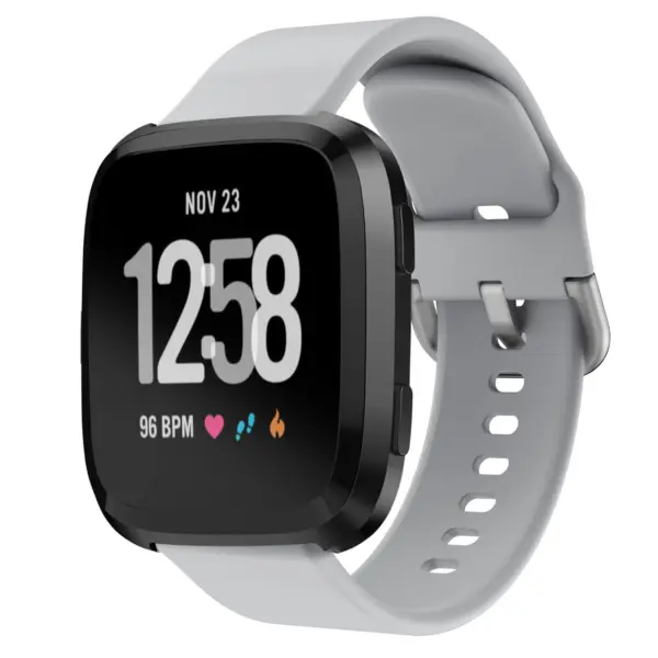 fb.r43.7 Main Grey StrapsCo Silicone Rubber Watch Band Strap for Fitbit Versa
